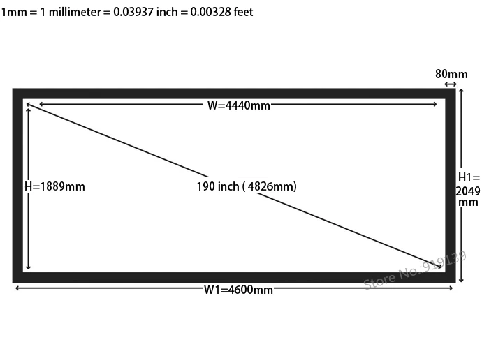 Professional 190inch Fixed Screen 2.35:1 Aspect Ratio Matte White Projection Screens For Acer Epson Projector