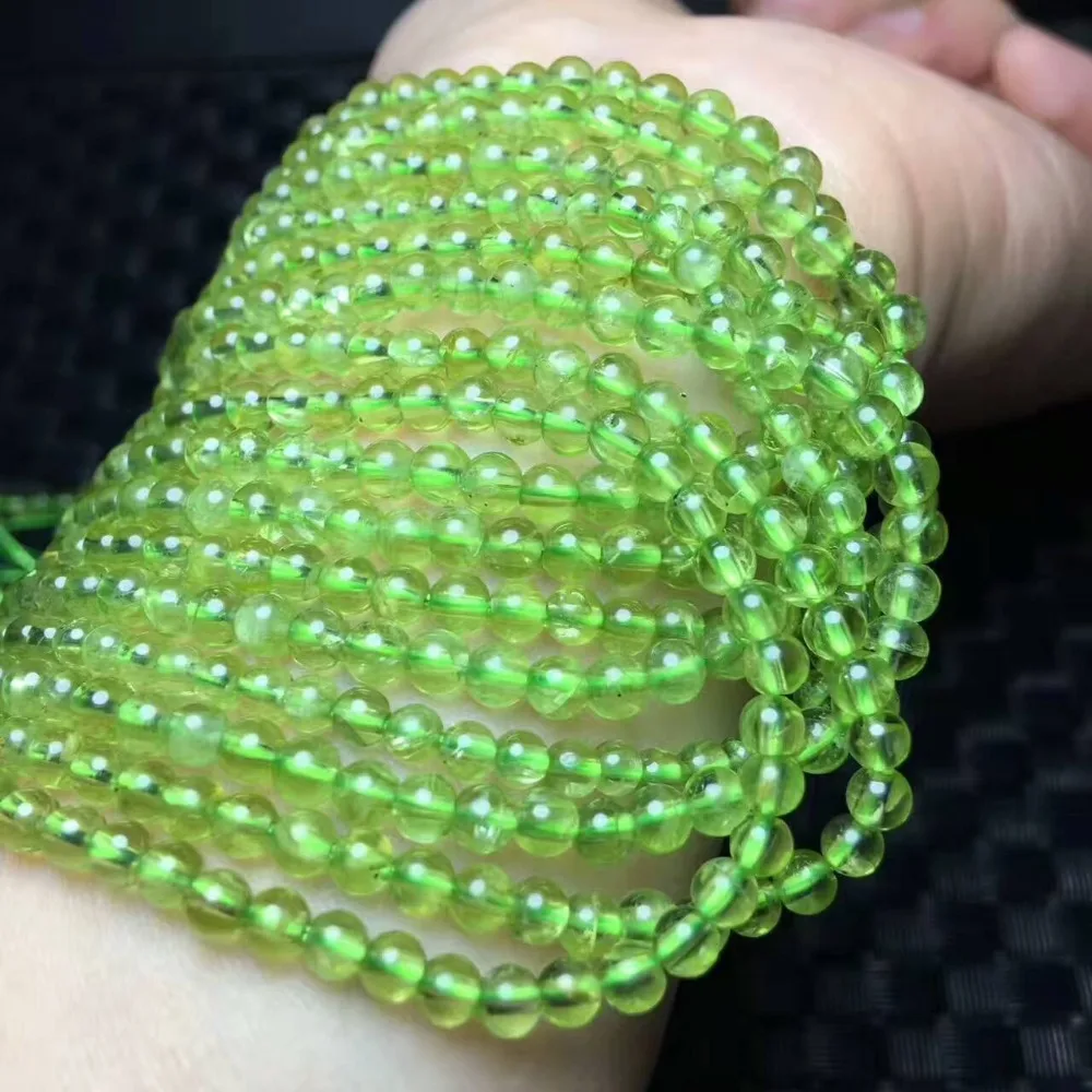3mm 4mm 5mm Natural Peridot Stone Gemstone Diy Loose Beads For Jewelry Making Strand 15\