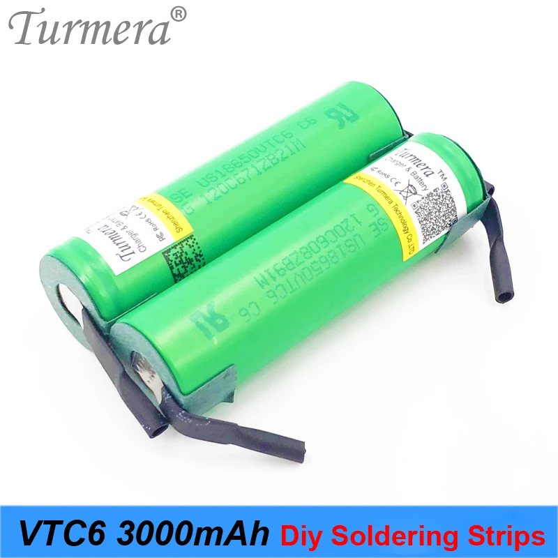 Batteria 18650 vtc6 3000mAh 30amps us18650vtc6 striscia di saldatura batteria ricaricabile per cacciavite n11
