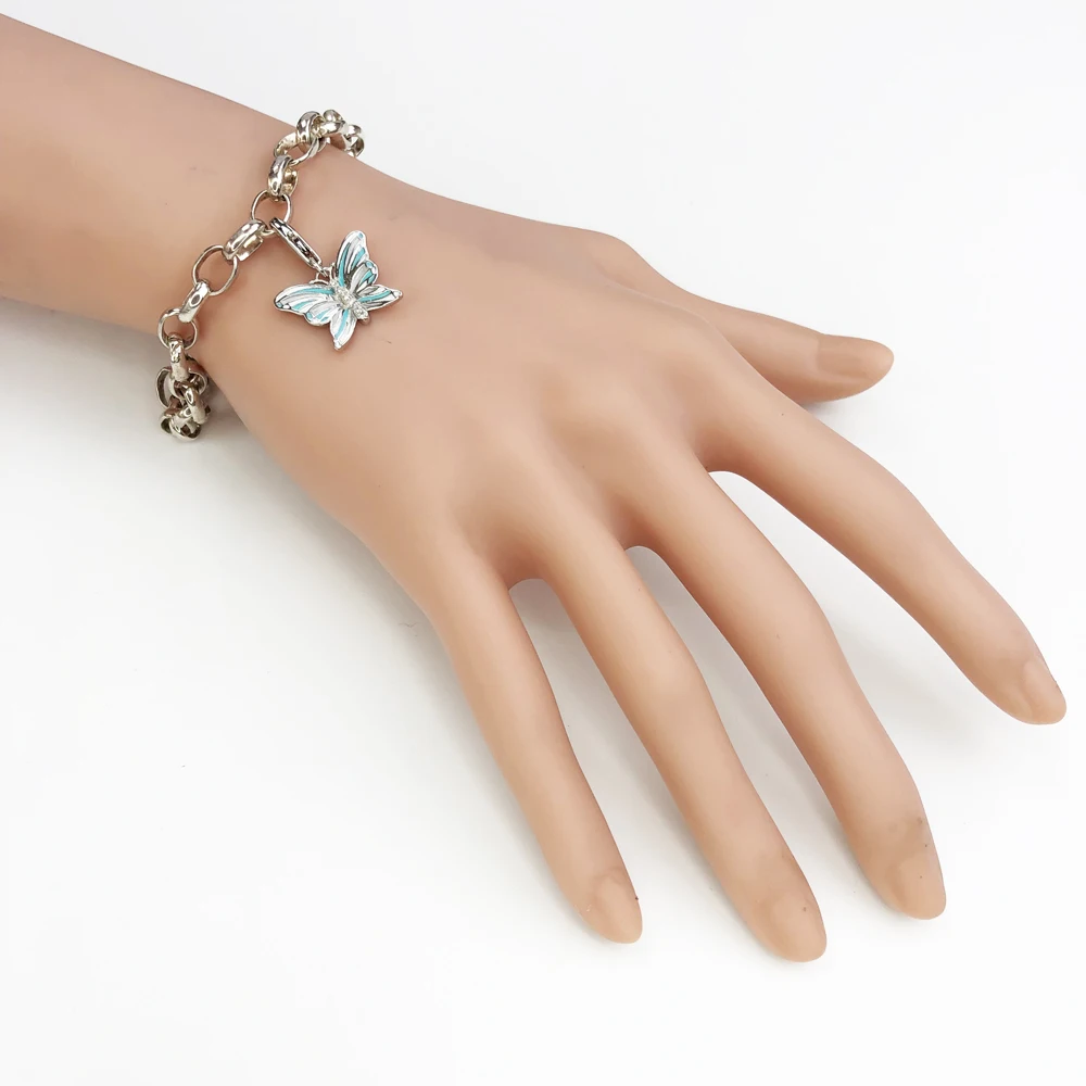 Hängender Schmetterlingsanhänger, brandneu, trendiges Geschenk, authentischer Schmuck aus 925er Sterlingsilber für Damen – Detail 6
