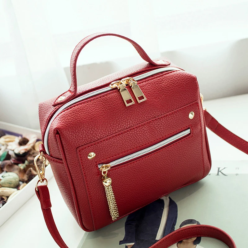 REPRCLA High Quality Tassel Women Messenger Bags Luxury Handbags Top-handle Bag PU Leather Shoulder Bag Crossbody Women Bag