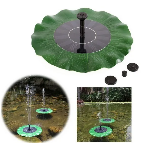 Solar energy lotus leaf fountain, floating pool, pond / Lake, small garden fountain, multi nozzle, aerated water flow