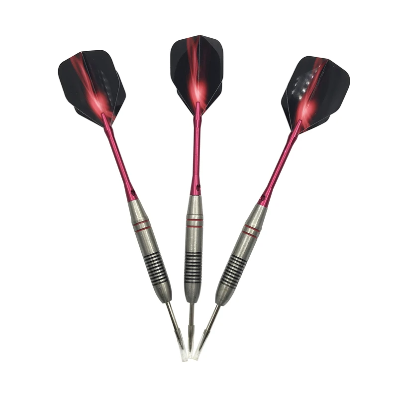 Yernea 3Pcs Steel Tip Darts New 24g Professional Hard Darts Throwing Sports Games Stainless Steel Dart Barrel Shafts Flights