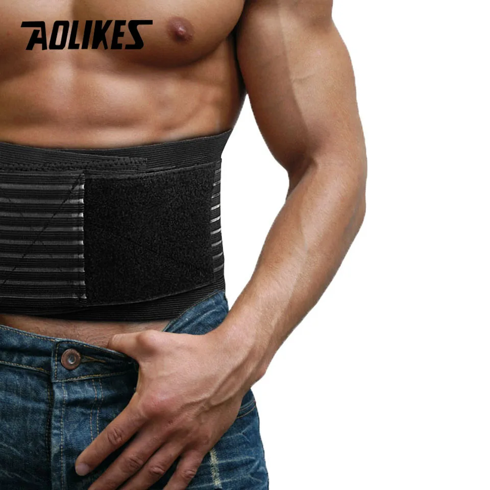 AOLIKES 1PCS Lumbar Support Waist Pain Back Injury Supporting Brace For Fitness Weightlifting Belts Sports Safety Corrector