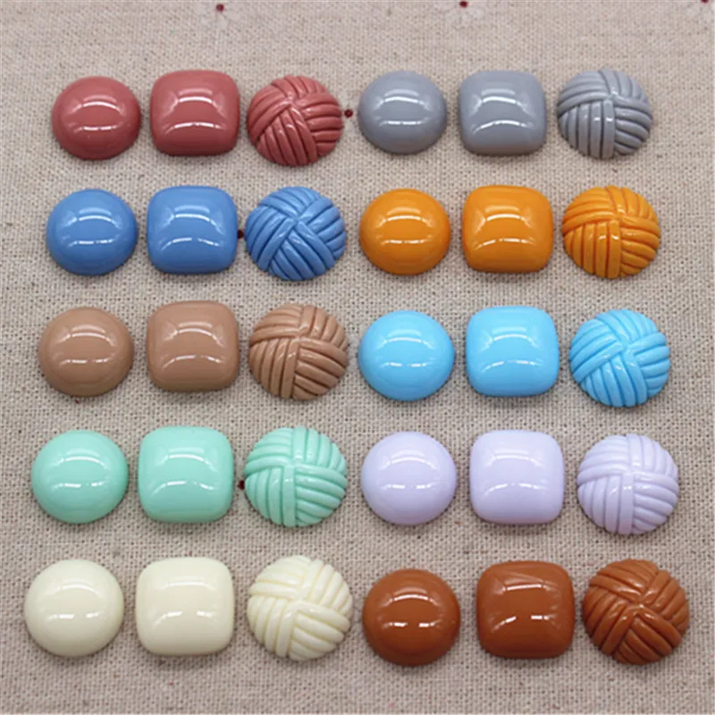 20PCS 18mm Resina Sveglia Corea Rotonda/Square/Rattan Sfera Flatback Cabochon Accessori FAI DA TE Ornamento Dei Capelli Del Mestiere scrapbooking