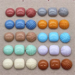 20PCS 18mm Resina Sveglia Corea Rotonda/Square/Rattan Sfera Flatback Cabochon Accessori FAI DA TE Ornamento Dei Capelli Del Mestiere scrapbooking