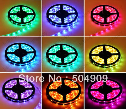 5M RGB Color Changing Flash 150-LED Light Strip Bar Roll Soft Flexible String SMD5050 Waterproof + IR Remote Control