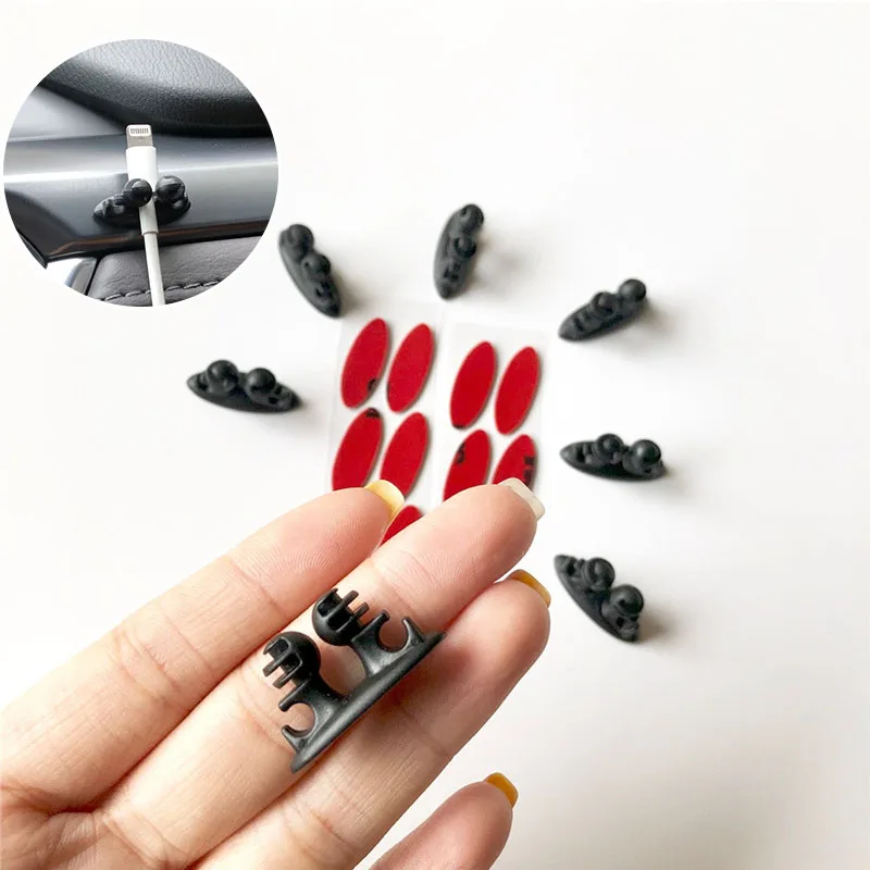 8Pcs/set Adhesive Cable Winder Car Interior Cable Clip Earphone Cable Organizer Wire Storage Holder Clip Cord Holder Promotion