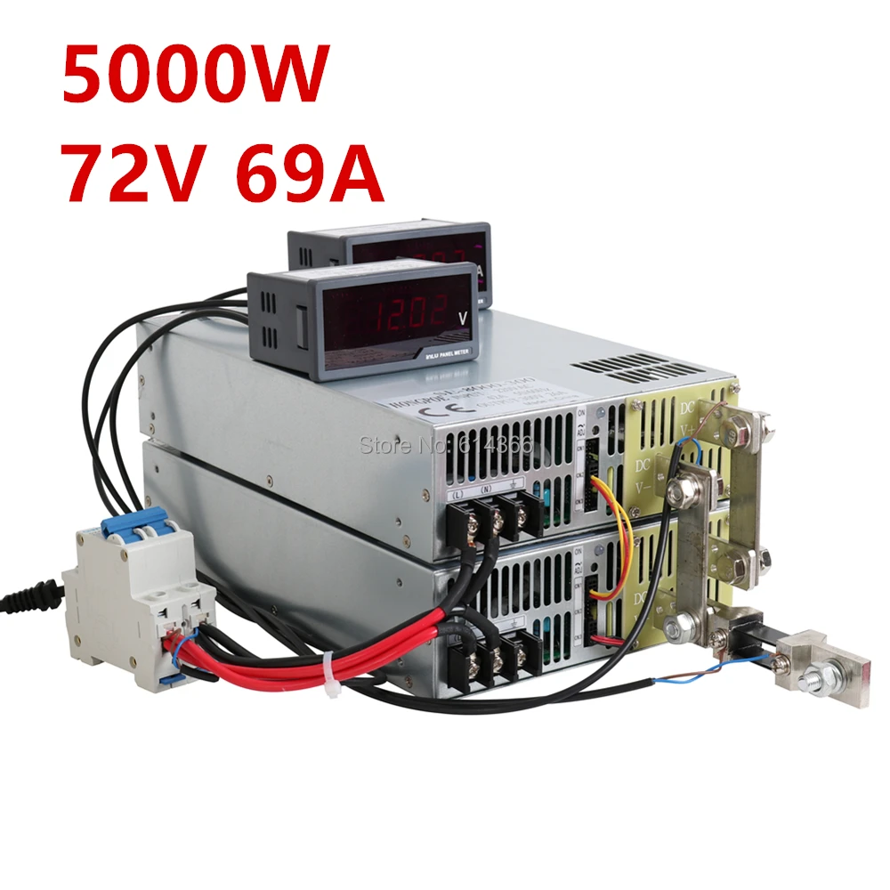 HONGPOE 5000W 72V Power Supply 0-72V Adjustable Power 72VDC AC-DC 0-5V 0-10V Analog Signal Control Transformer ON/OFF