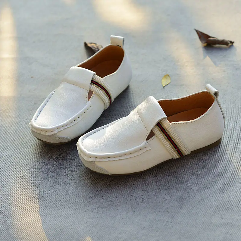 Mocassins en cuir véritable pour enfants, chaussures d'école antidérapantes, décontractées, à la mode, pour garçons