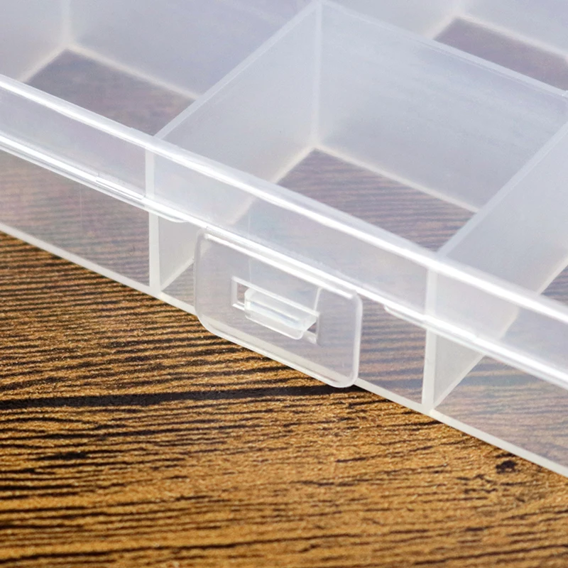 10pcs Small 15 grid fixed insert transparent environmental plastic storage storage induction jewelry fishing gear box