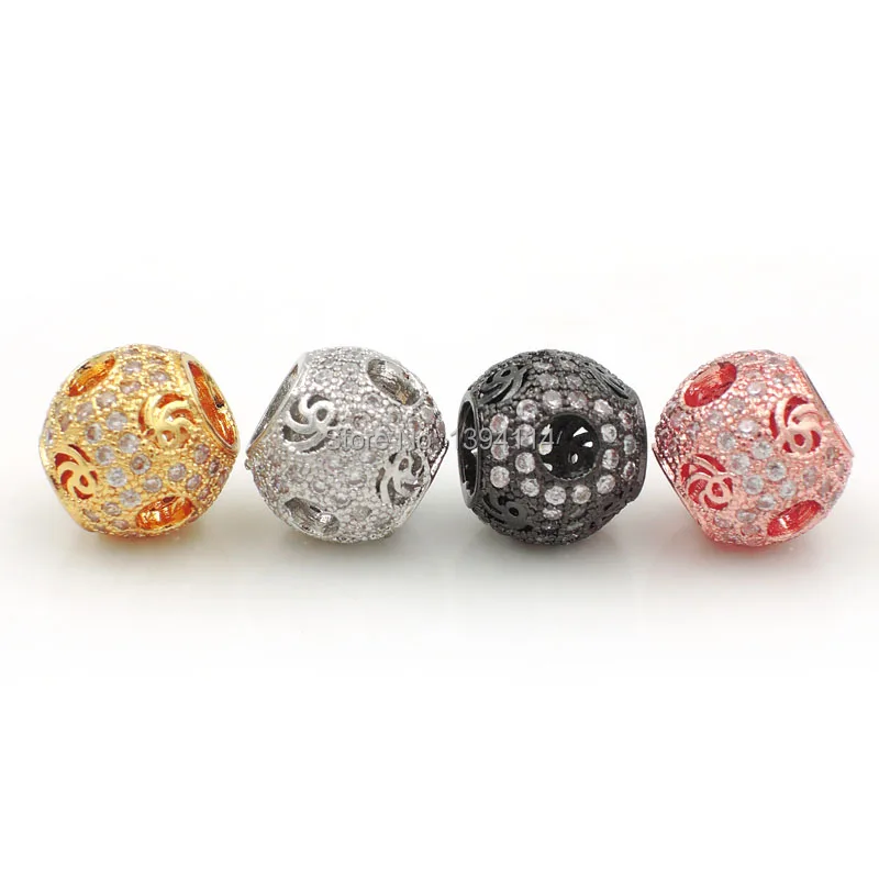 

8*10*10mm Micro Pave Clear CZ Okay Gestures Chubby Beads Fit For Making DIY Bracelets Or Necklaces Jewelry