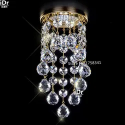 Nowy nowoczesny mini kryształowy żyrandol lustres de cristal oświetlenie salonu Dia8 * H15.5cm kryształowe oświetlenie korytarza lampy LED