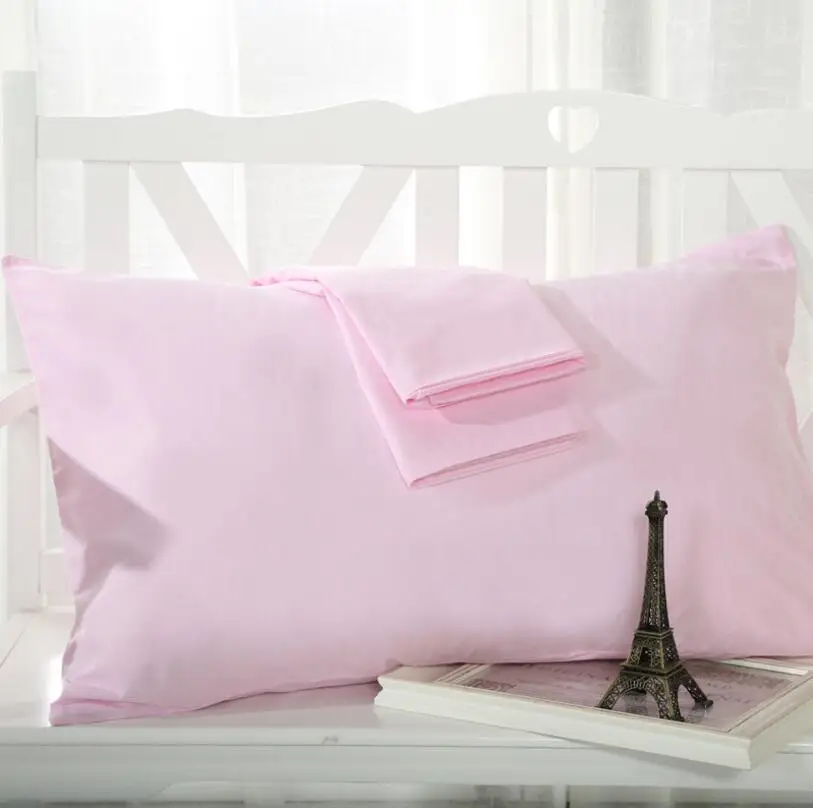 100%Cotton Solid Color Rectangle Pillowcase 48X74CM Standard Pillow Case Green/Purple/Pink home bed pillow Sham/Cover