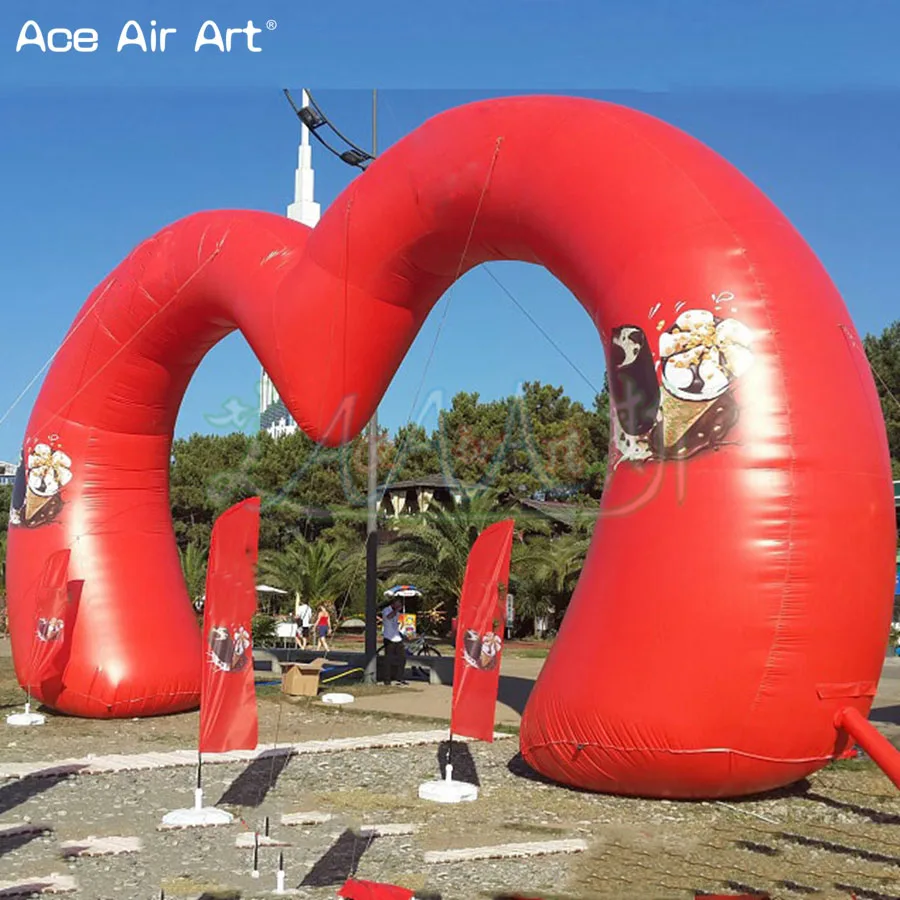 

Attractive Designed Giant Red Heart Shape Welcome Arch Inflatable Heart Model Archway with Blower for Advertising