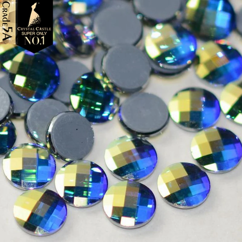 Kristall Burg Hotfix Kristall 5A Beste Strass Flatback Steentjes Perlen Strass Hot Fix Klar Weiß AB Strass Für Kleidung – Detail 6