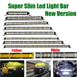 7/13/20/25/32/38/45/50 inch Single Row Slim LED Work Light Bar Spot Flood Combo Lamp For Car Offroad Truck Boat 4X4 ATV SUV UTE