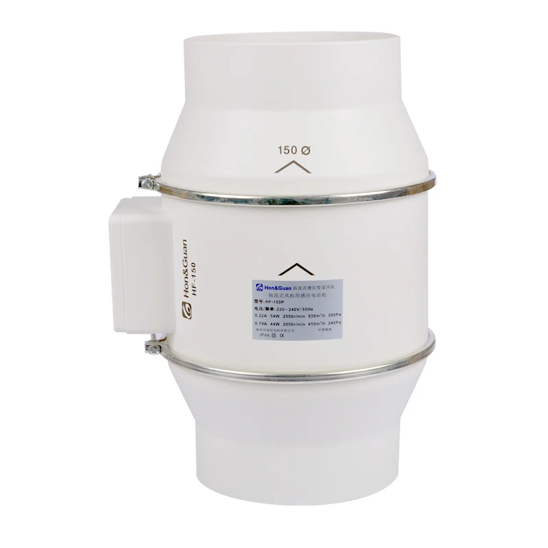 터보 팬 인라인 덕트 팬, 원형 파이프 배기 팬, 욕실 주방 환풍기, 공기 추출기, 6 인치, 220V