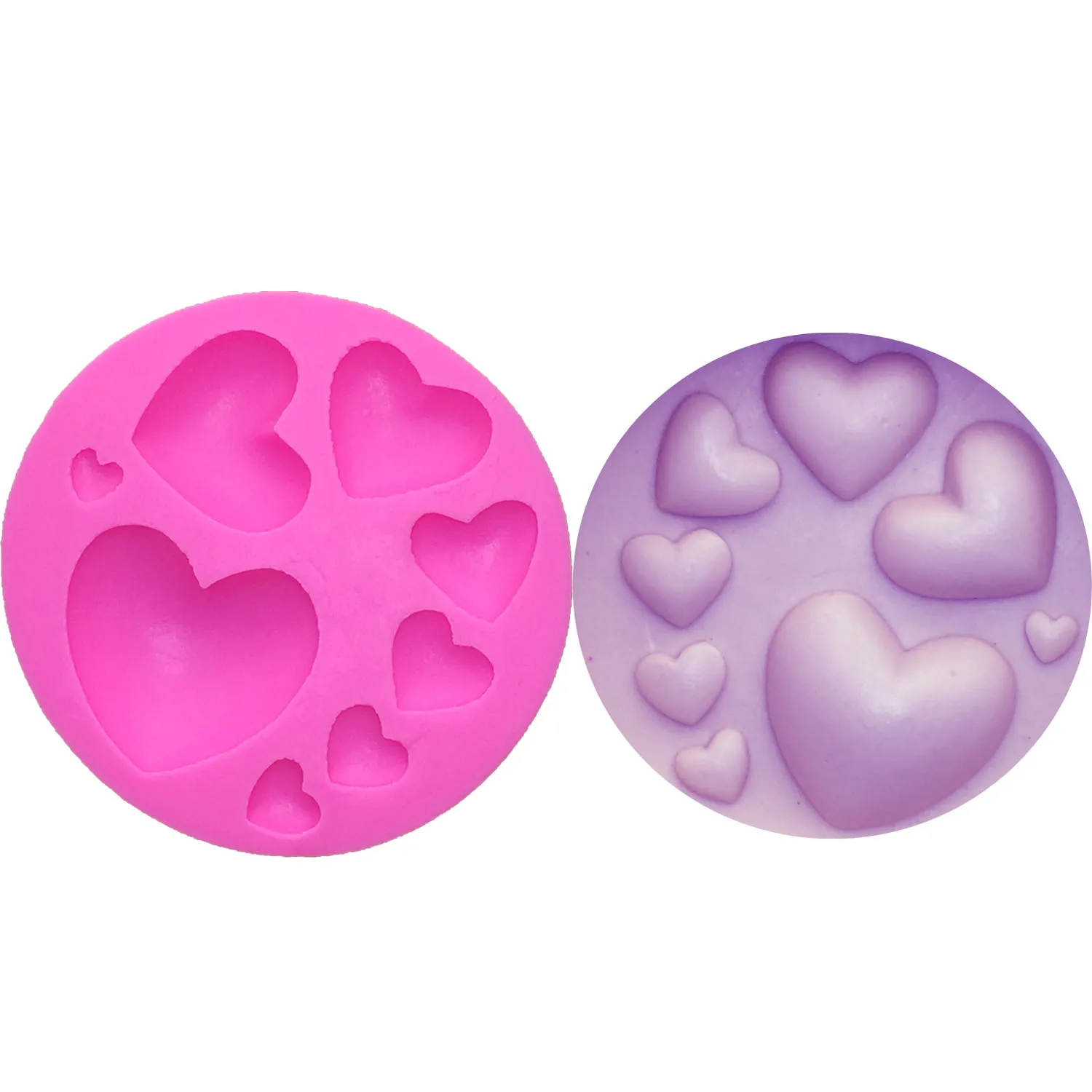 M0392 Many Love Shaped 3D Silicone Cake Fondant Mold, Cake Decoration Tools, heart Candle Moulds