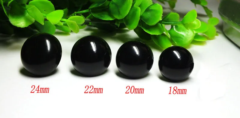 100pcs/lot 18-24mm Black Doll Eyes With Plastic Washer --safety Eyes