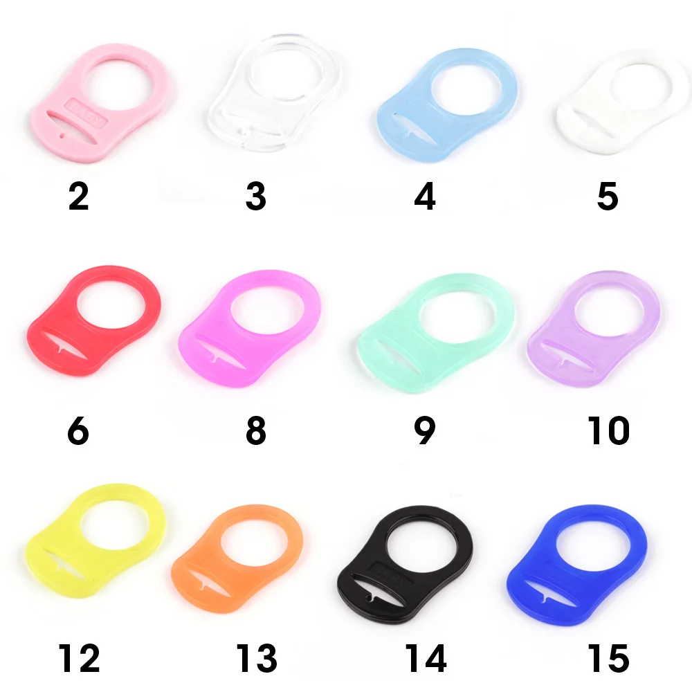 TYRY.HU 5PC Silicone Pacifier Clips Baby Teething Teether Beads Safe Food Grade Nursing Chewing Rubber Hook Pacifier Holder Toy