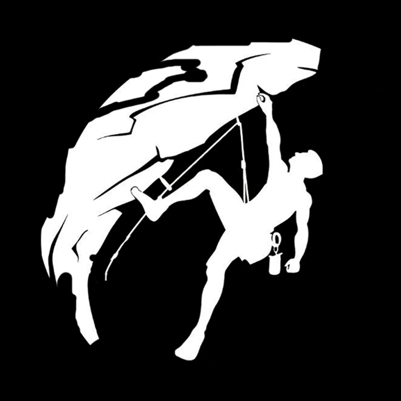 13.6CM*15.5CM Fashion Rock Climbing Climber Vinyl Decal Car Sticker Black/Silver S9-0389