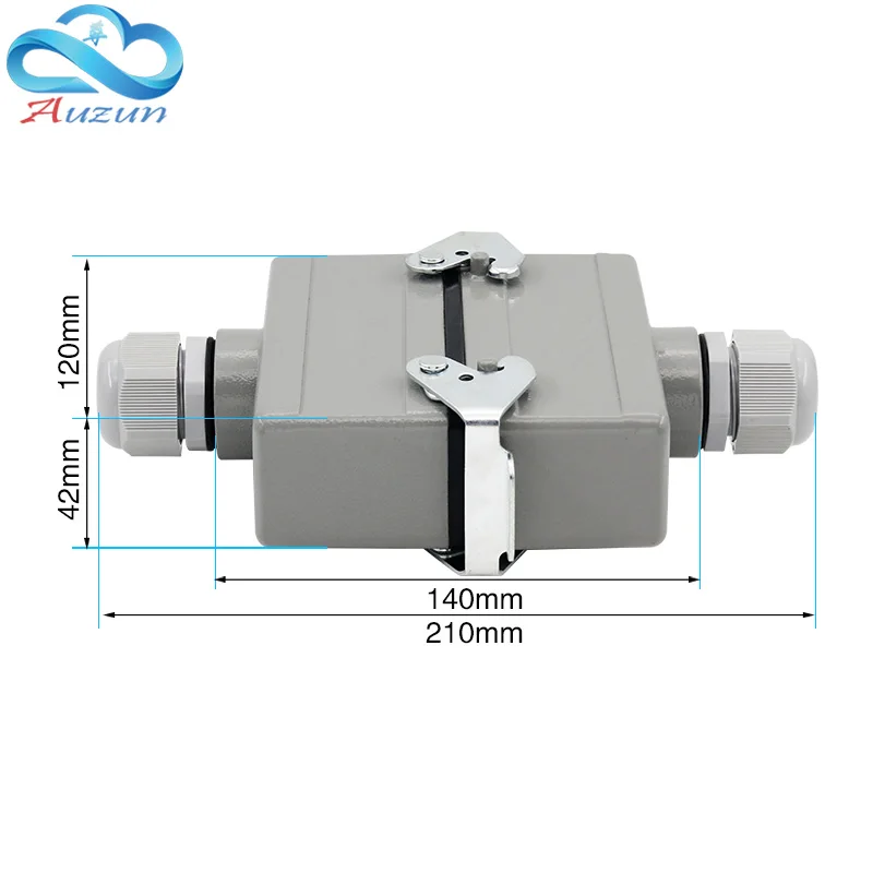 24 core Rectangular heavy duty connector butt type He-024 waterproof socket connector for aerospace industry 16A