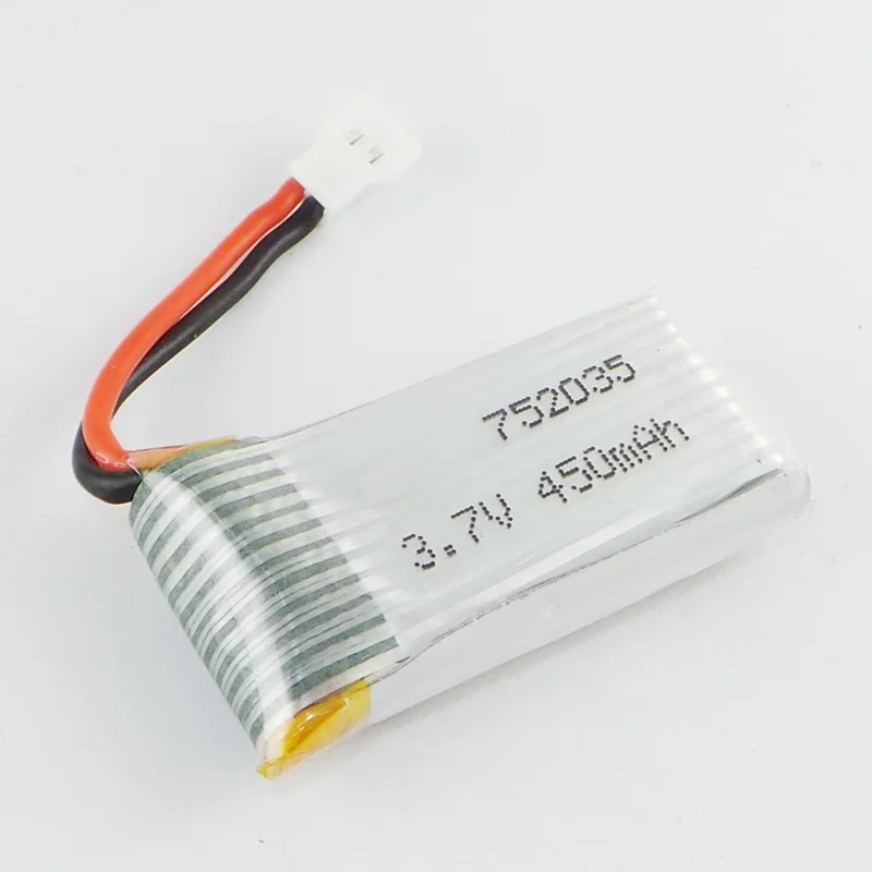 Brown remote toy aircraft four aircraft UAV battery 3.7V 752035 450mAh Rechargeable Li-ion Cell