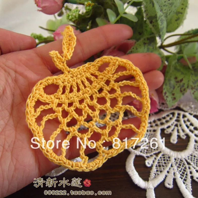 Free shipping 20pic/lot  2014 new lace doilies mat tableware dinning table decoration vase pad cup mat coaster apple shape