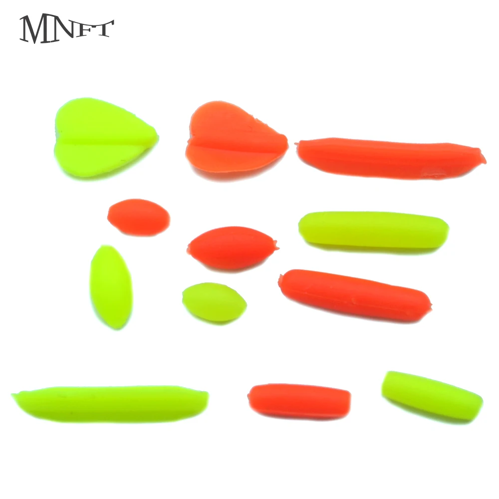 MNFT 50Pcs Fishing Float Stops Beans Triangle Cylindrical Oval Fishing Floats Drift Tail Conspicuous Rubber Beans Fishing Tackle