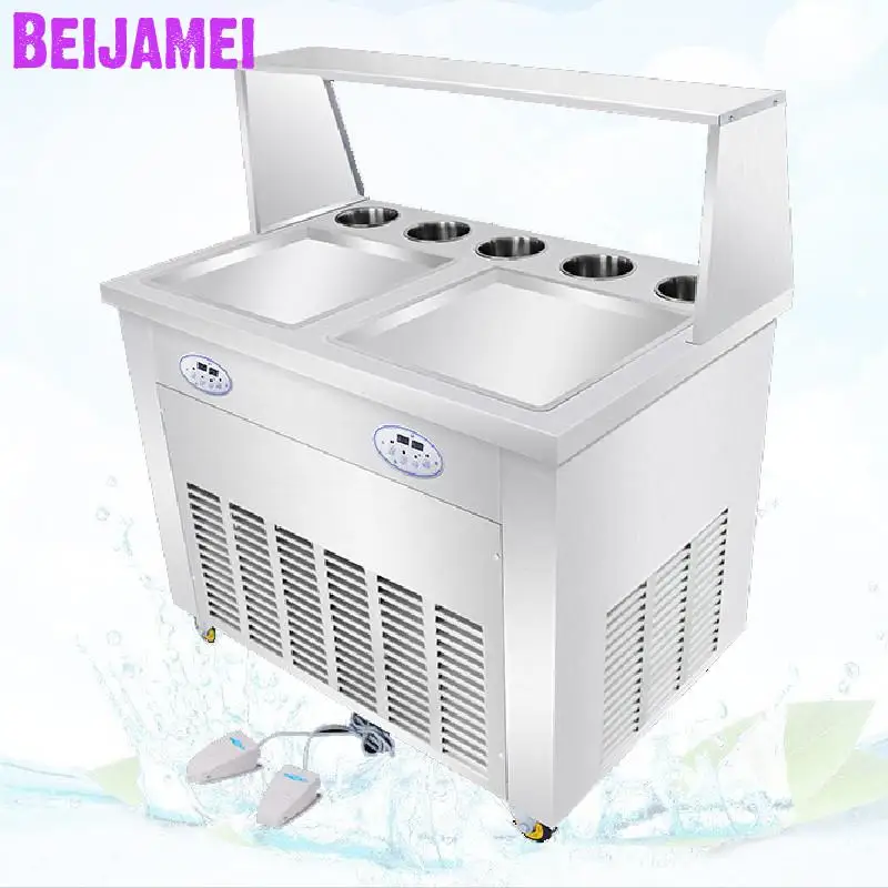 BEIJAMEI 2020 Hot yogurt ice cream frying machine/fried flat ice cream rolls machine/commercial fried ice cream machine