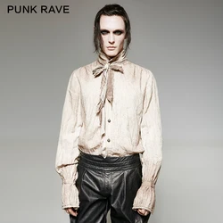 Punk Rave Gothic Visual kei Men's Retro Steampunk Steam Shirt Top Blouse Y714,two colors choice