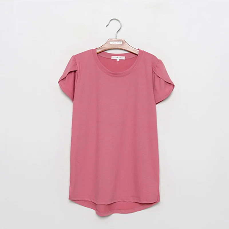 T-Shirt da donna manica corta 5XL 2022 nuova estate o-collo T-Shirt femminile allentata solida Casual Slim Lady Tees top ragazza rosa