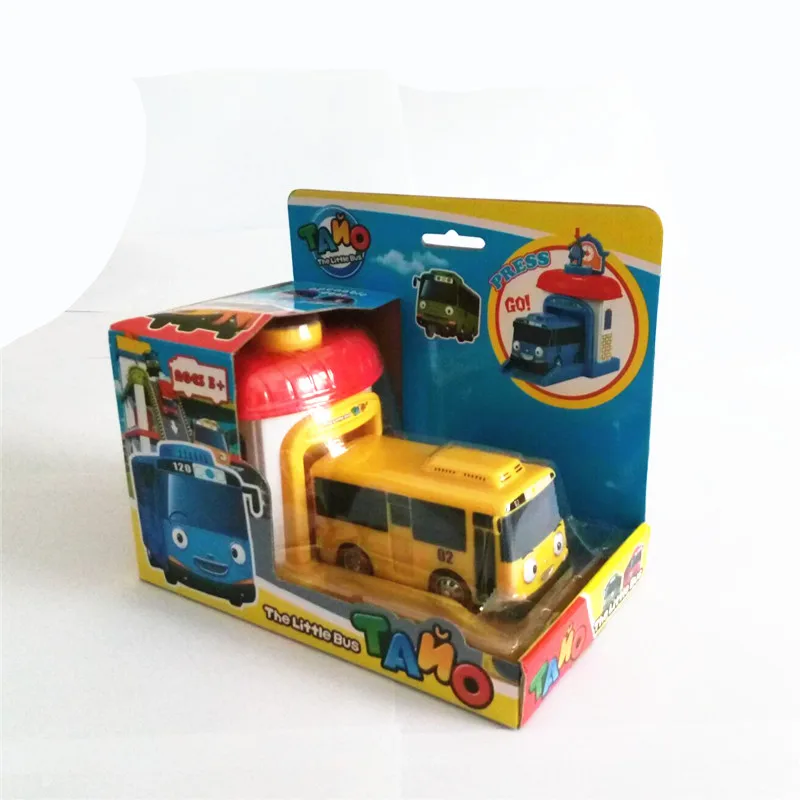 One piece Korean Cute Cartoons garage toy bus model  plastic baby araba oyuncak mini tayo car for kids Christmas gift