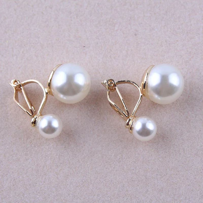 JIOFREE Simulated Pearl Statement Clip on Earrings Women Wedding Party no pierced Earrings Maxi Jewelry Love Christmas Gift view 4