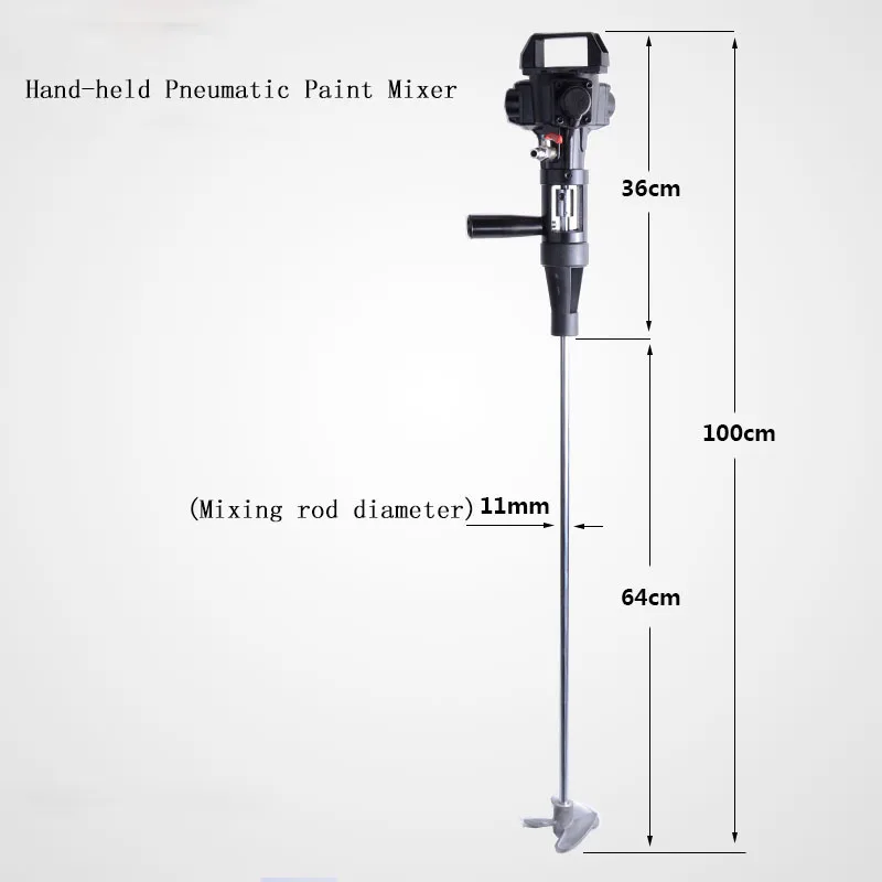 1PC Hand-held Pneumatic Paint Mixer Stainless Steel Mixer Blade Ink Mixer Machine 5 gallons agitator pneumatic mixing