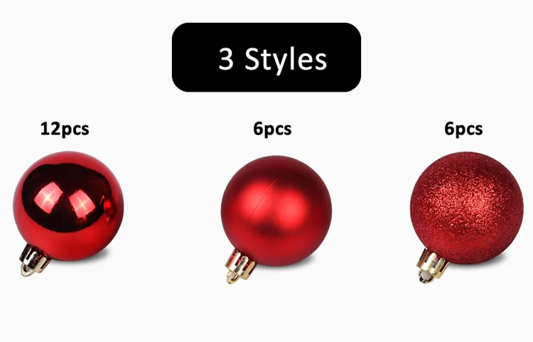 Neue 24 teile/los 8 cm Farbe Dekoration Ball Weihnachten Baum Hängen Ornamente Glänzende Flitter Ball Für Home House Bar party Decor – Detail 8