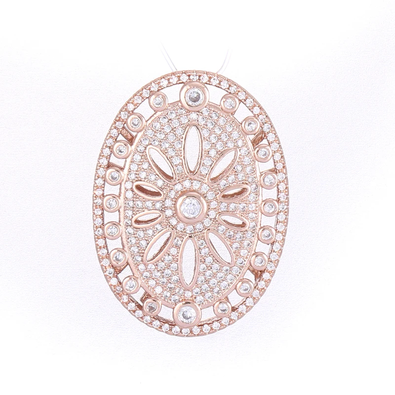 Copper Micro Pave Jewelry Shining Zircon Flower Charms For Bracelet & Necklace Wholesale Charms Jewelry Accessories Bijoux Gift