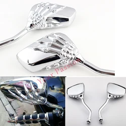 Chrome Skull Rearveiw Mirrors For Honda Shadow Spirit Aero VT 750 1100 Suzuki Boulevard M109R M50 M90 M95 C109R C50