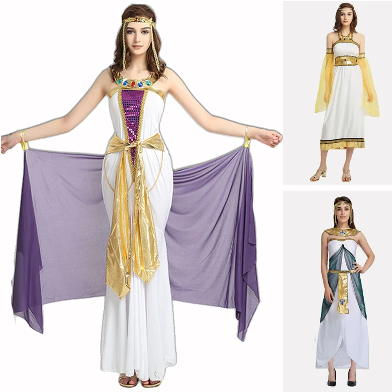 Cosplay Ladies Fancy Dress Egypt Roman Cleopatra Women Egyptian Empress Costume Greece Goddess princess Queen costume clothes