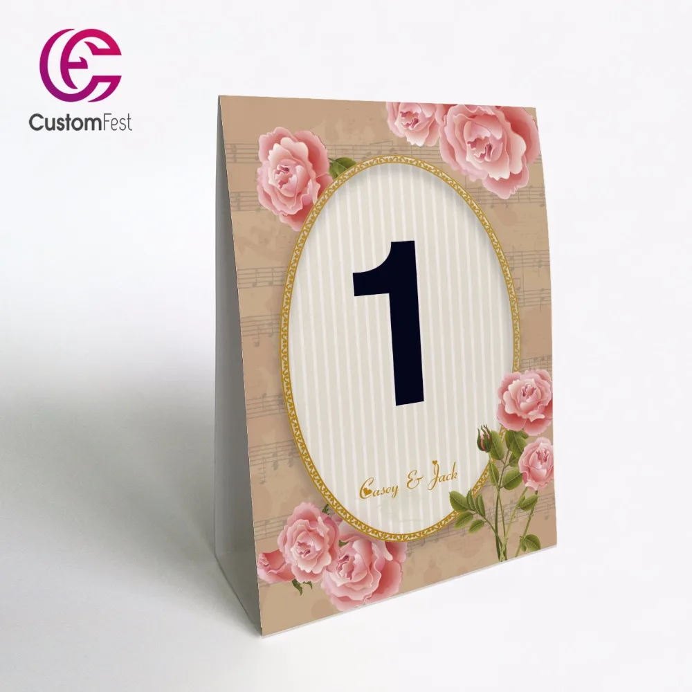 10pcs/lot Personalized floral theme stand free table number TN021