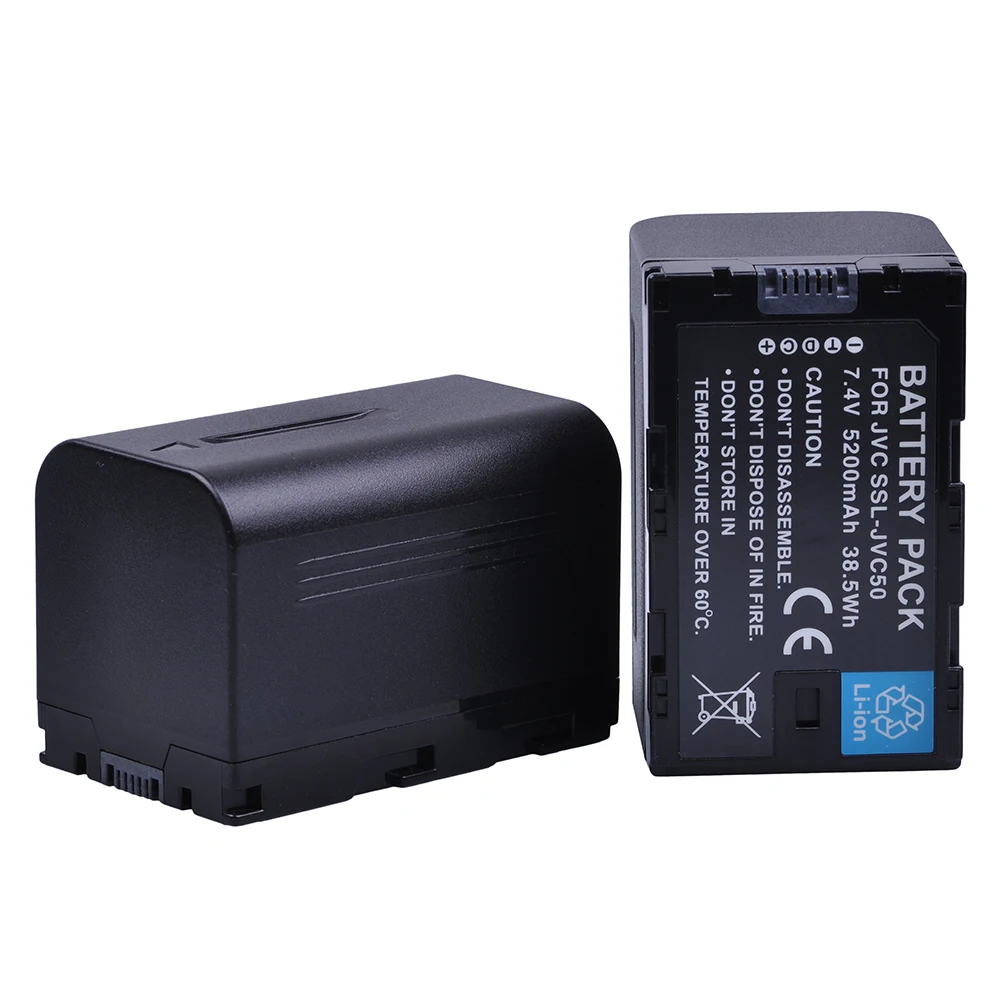 

2x 5200mAh SSL-JVC50 SSL JVC50 Bateria for JVC SSL-JVC50 GY-HMQ10 GY-LS300 GY-HM200 GY-HM600 GY-HM600EC GY-HM650 GY-HM250 Camera