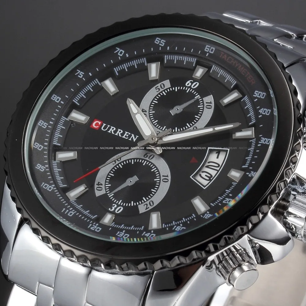 

CURREN 8082 Luxury brand sports Watch men Quartz Watches Auto Date Dress wristwatch military watches man full steel watch