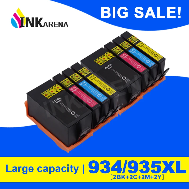 

INKARENA 2 Set Compatible For HP 934 935 Ink Cartridge With Chip 934XL 935XL for HP OfficeJet Pro 6230 6830 6820 Printer