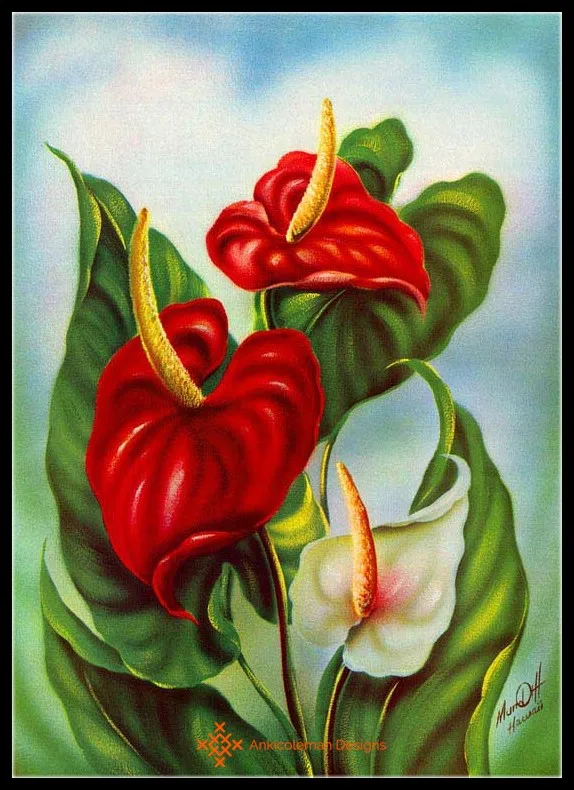 Embroidery Counted Cross Stitch Kits Needlework - Crafts 14 ct DMC color DIY Arts Handmade Decor - Anthurium