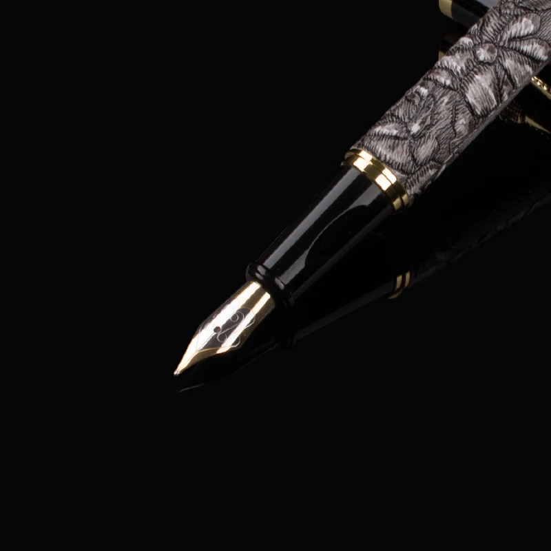 high quality 3d pen dragon Gold clip DIKA WEN 891  luxury metal Fountain Pen Nib Golden Trim Without Pencil Box Office ink pen