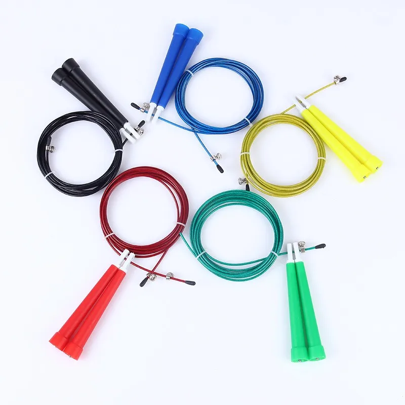 

500pcs/lot Portable Aerobic Exercise Lose Weight Fitness Equipment Adjustable High Speed Steel Wire Colorful Skipping Jump Rope