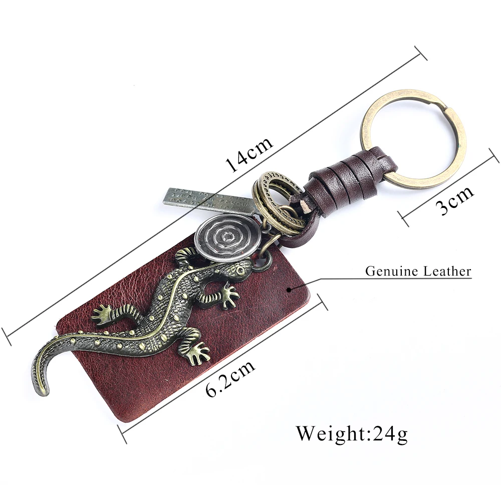 2021 Trend New Jewelry Lizard Gecko Animal Pendant Leather Classical Copper Men's Keychain  Female Accessories