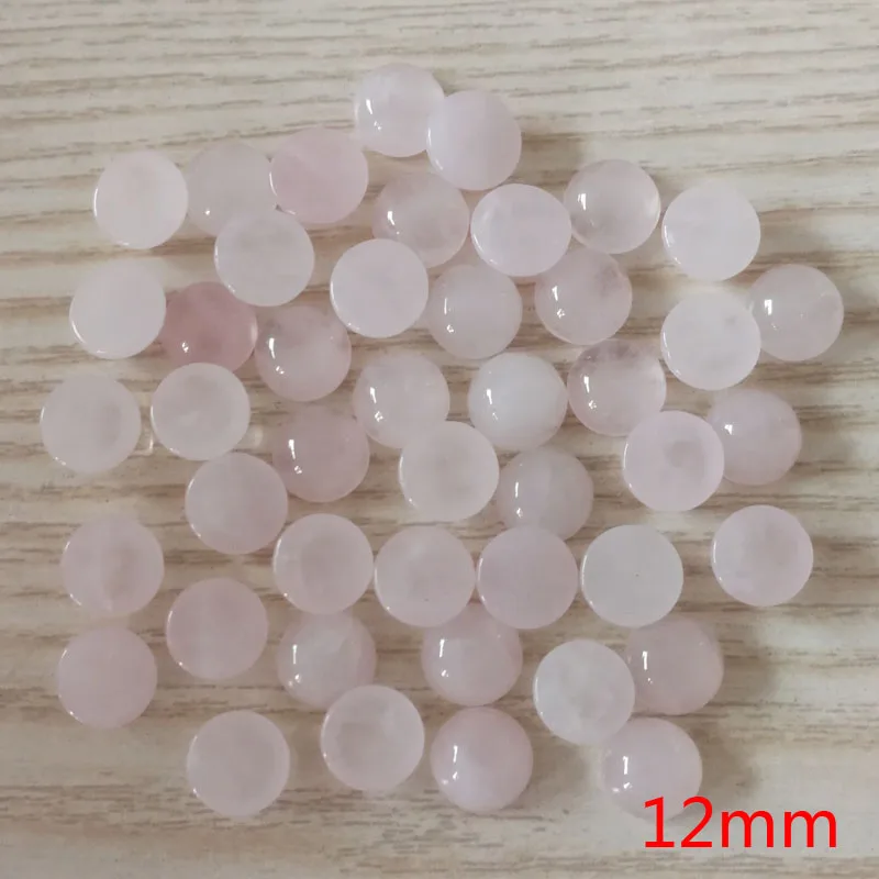 Fashion 12mm Quartz Rose natural stone Cabochon pink crystal bead no hole 6 8 10 14 18 20mm Single arc jewelry accsories 50pcs