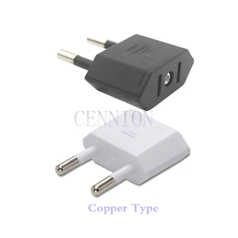 Copper US to EU Euro AC Power Plug Travel Adapter Converter 100pcs CE FCC certification express shipping